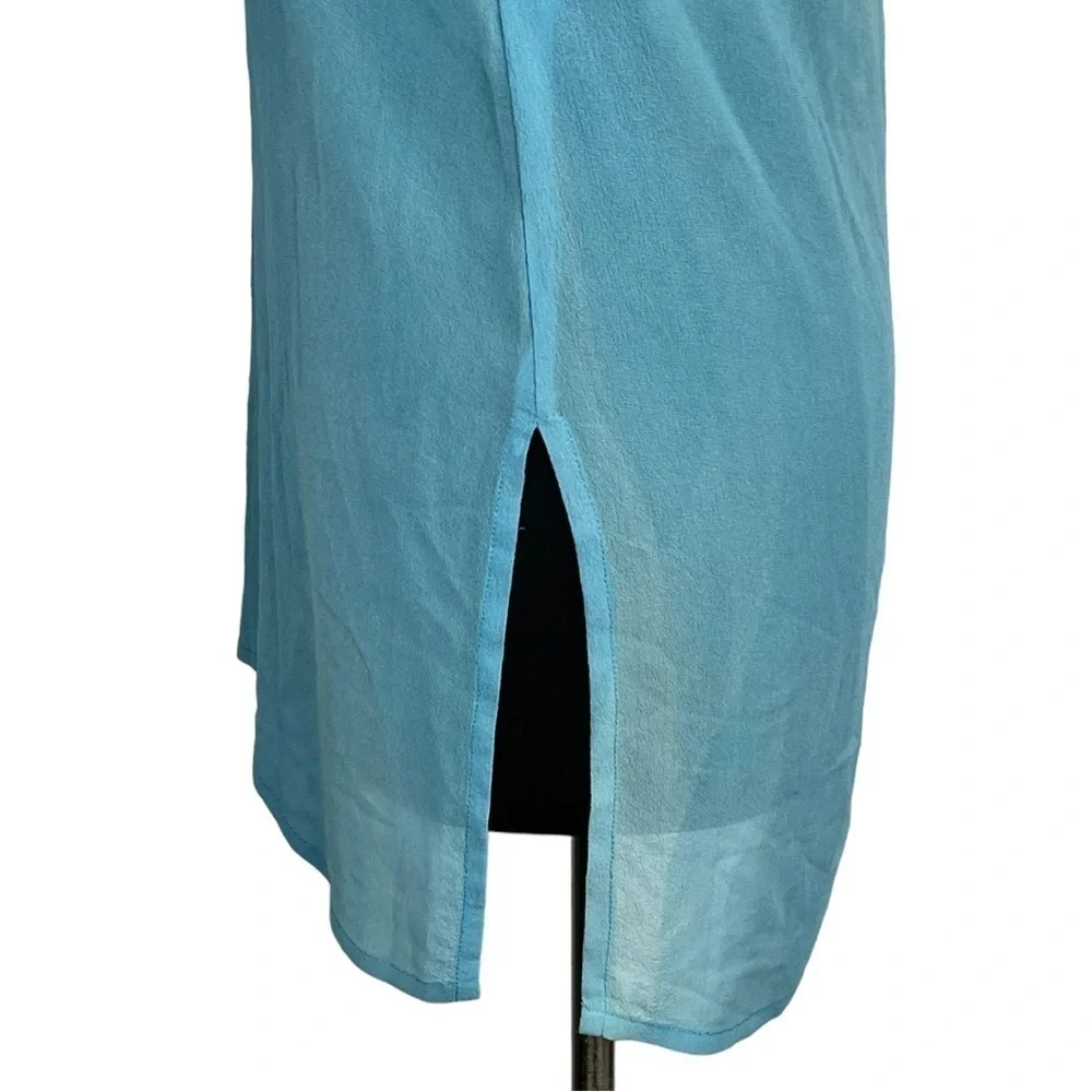 TAJ BY SABRINA CRIPPA SHEER BEADED SILK V-NECK TUNIC SWIM COVER UP - Picture 9 of 14